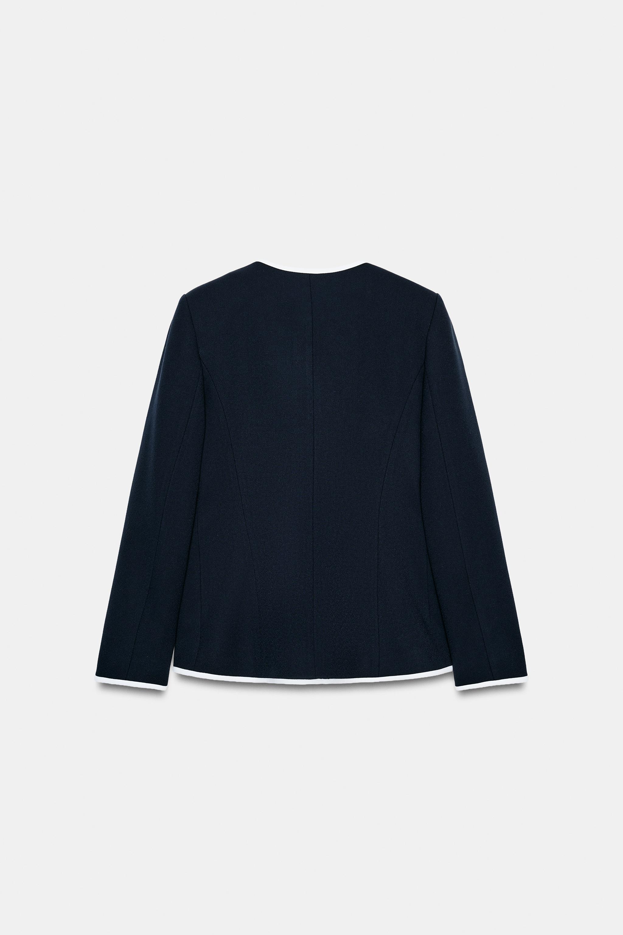 BLAZER À LISERÉS EN CONTRASTE